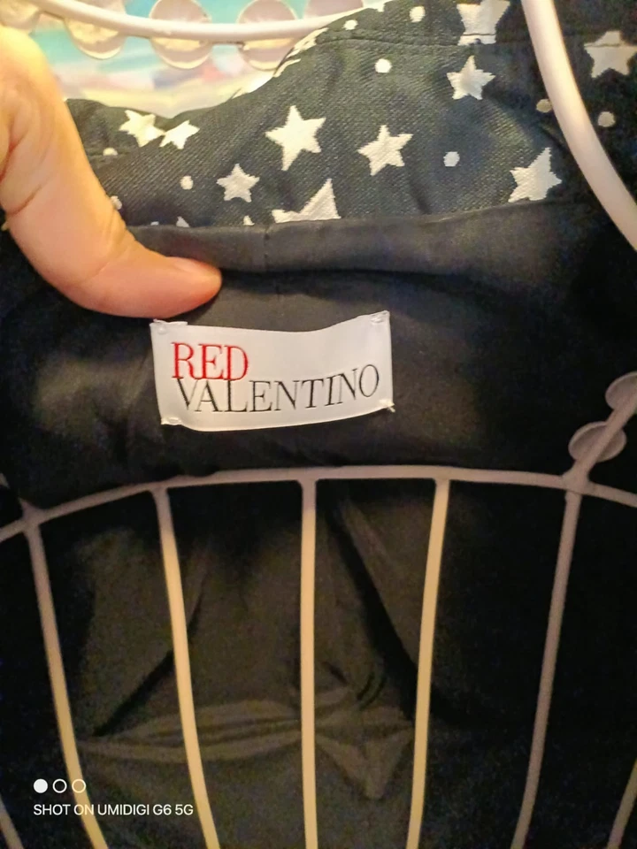 Gabardina roja Valentino para mujer con estampado de estrellas IT 40 US 4 negra marfil chaqueta larga Foto 2 de 4