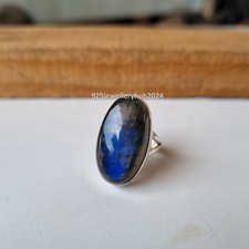 Lovely Labradorite Gemstone Ring 925 Sterling Silver Designer Gift Ring PG6518