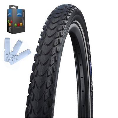 Schwalbe Marathon Mondial Evolution Reifen + Schlauch + Reifenheber Set - 2024