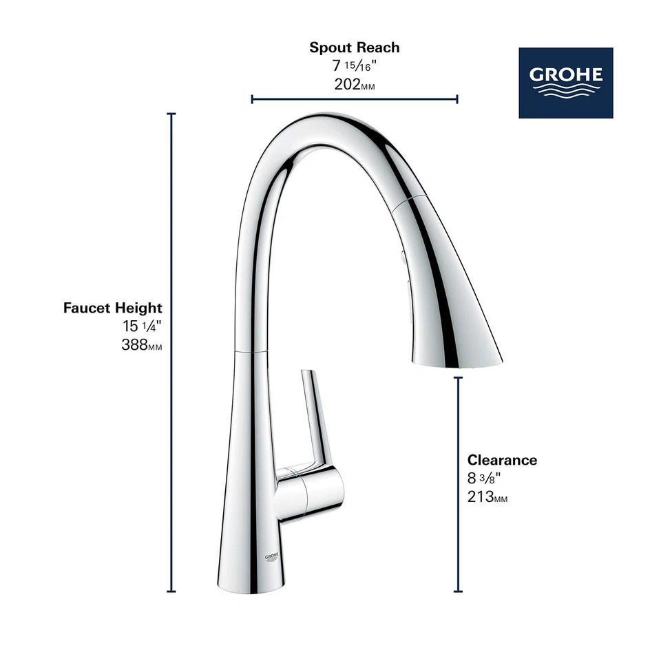 Grifo de barra extraíble Grohe 303682432 Grohe Zedra triple spray negro mate Foto 3 de 4