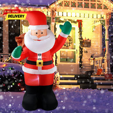 6 FT Christmas Inflatables Santa Claus with Gifts Bag,Outdoor Decor,Built-In LED