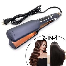 Hair Straightener Curler 2 in1 Salon Styling Nano Ceramic Flat Iron Hairstyling