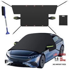 Windshield Snow Cover - Car Windshield Snow Cover with 6 Magnets  Side Black