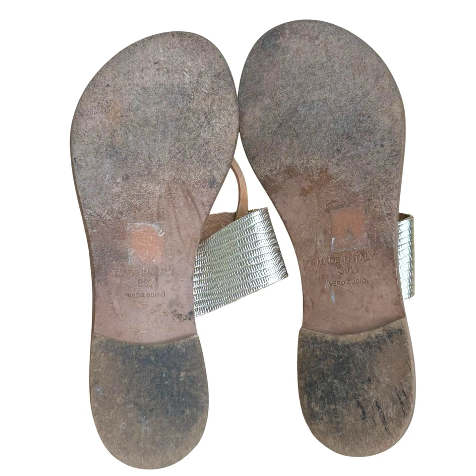 Sandalias Joie a la Plage Bonitas Texturizadas Metálicas Cuero Dorado Talla 39.5 ITL Foto 4 de 4