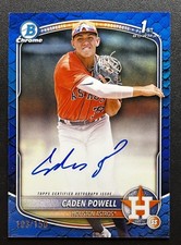 2025 Bowman Chrome Caden Powell 1st Blue Reptilian Ref Auto /150 Astros #CPA-CPO