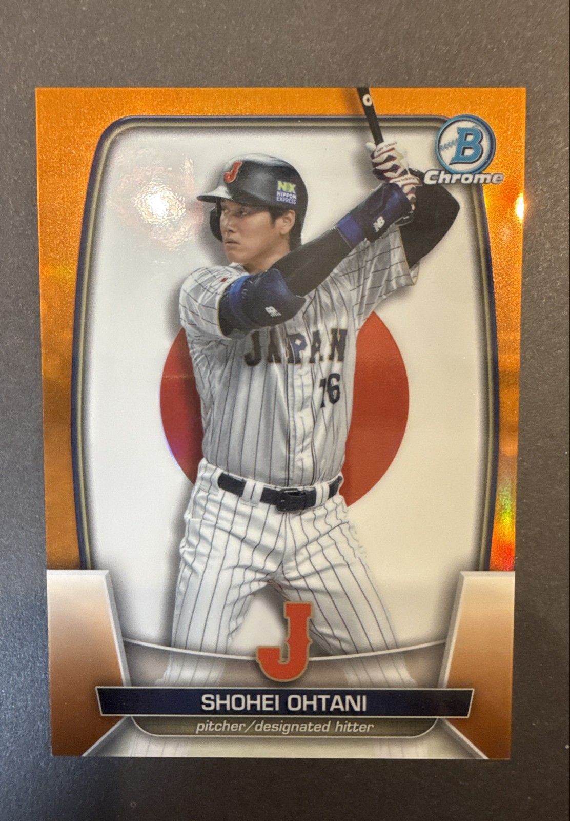2023 Bowman Chrome -Flag Refractor Shohei Ohtani #WBC-45 Orange Refractor 20 /25