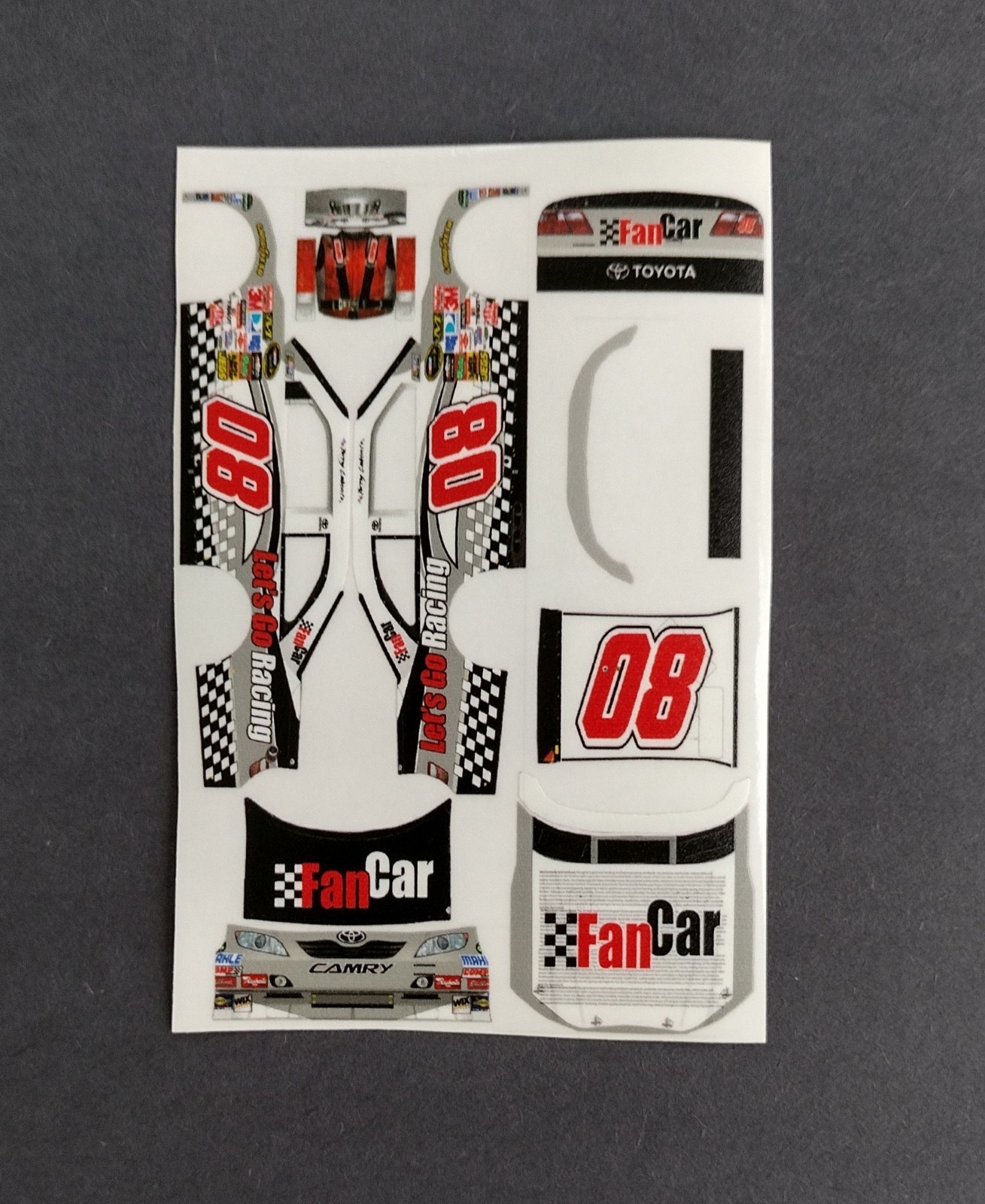 2009 Custom Terry Labonte #08 Fan Car 1/64 Peel & Stick Decals