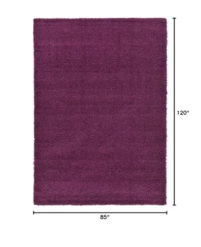 Alfombra peluda rectangular púrpura berenjena 7x10 suave acogedora decoración de sala de estar dormitorio Foto 2 de 4