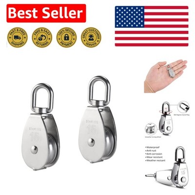 Compact M15 Stainless Steel Pulley Block - Perfect for DIY and Professional Use