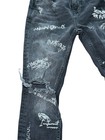 Zara Man Black Grafitti Distressed Denim skinny jeans,size 30 — photo 5