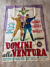 UOMINI ALLA VENTURA, MANIFESTO ORIGINALE, 1952, JOHN FORD, JAMES CAGNEY, CULT