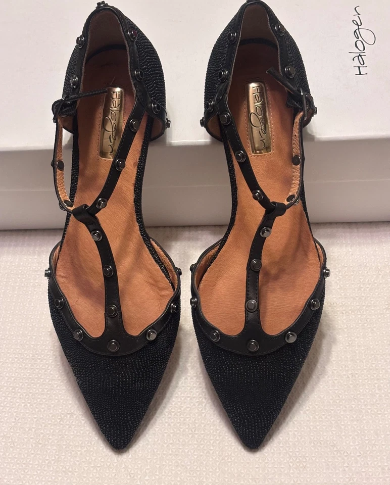 Галогенные кожаные балетки Haolson-Lea Black Stingray Print 7,5 с акцентами-гвоздиками - Изображение 3 из 4