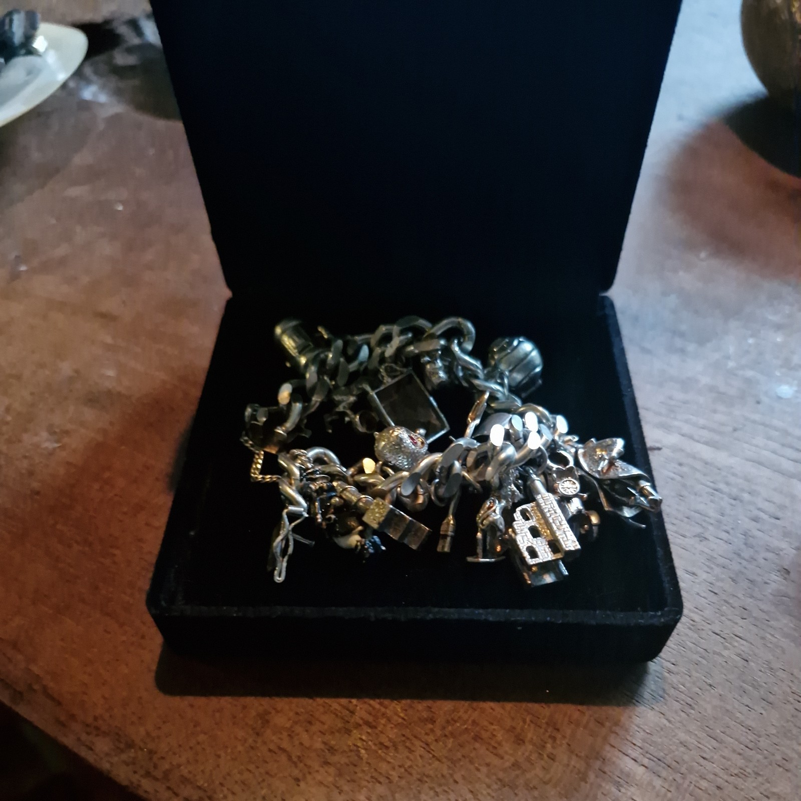 Chunky Hallmarked Solid Silver Vintage Charm Brac… - image 18