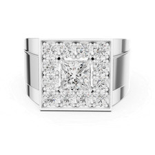 Princess 2.2 Ct Natural Diamond 14K Gold Finish Anniversary Promise Ring a956