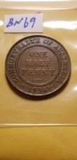 1934 Australia Half Penny Coin Idbn4.