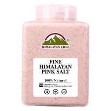 Himalayan Pink Salt - 5 Lbs Fine Grain Plastic Jar - 100% Natural and Pure Gourm