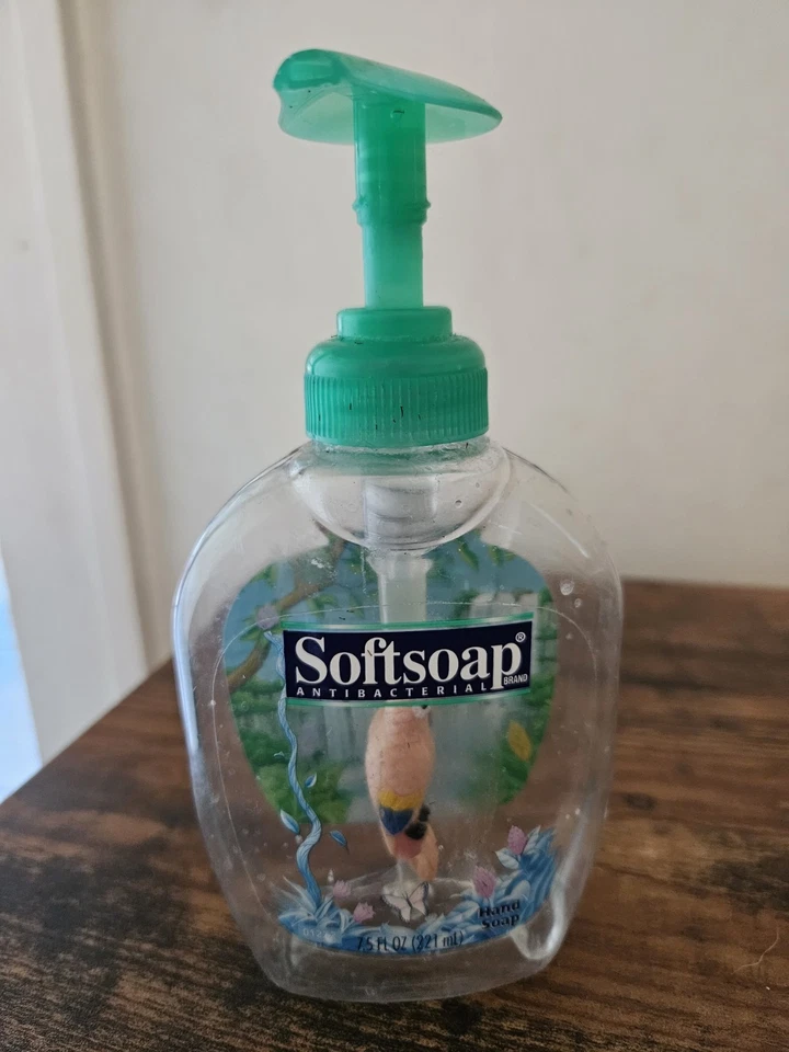 SoftSoap Hand Soap Dispenser Red Parrot Animal Inside Bottle - Vintage - Empty - Image 4 of 4