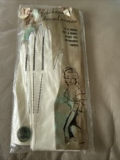 Vintage Glovely Service Gloves Ivory Leather 12  long size 71/2 made in France