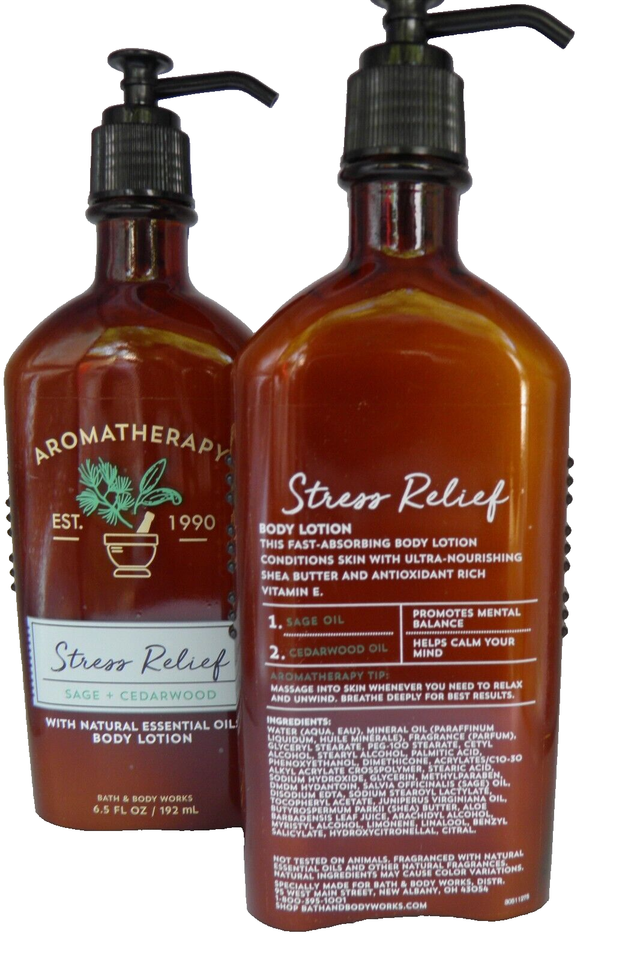 Bath & Body Works Aromatherapy STRESS RELIEF SAGE CEDARWOOD Oil Lotion