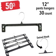 Black Clothes Hangers 12" For Pants - Lot of 30 SALE 50 OFF IT 42 