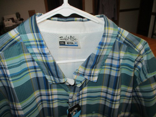New W/Tags Salt Life Woven Shirt XXL Live Salty SLX Performance Fishing UV - Picture 4 of 12