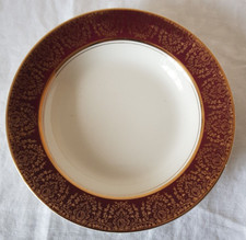 Crownford China Soup plate- Burgundy & Gold Design, 23cm