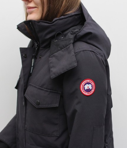 Women's CANADA GOOSE Gabriola Parka Down Puffer Jacket Coat Hooded Navy Size M - Picture 3 of 24