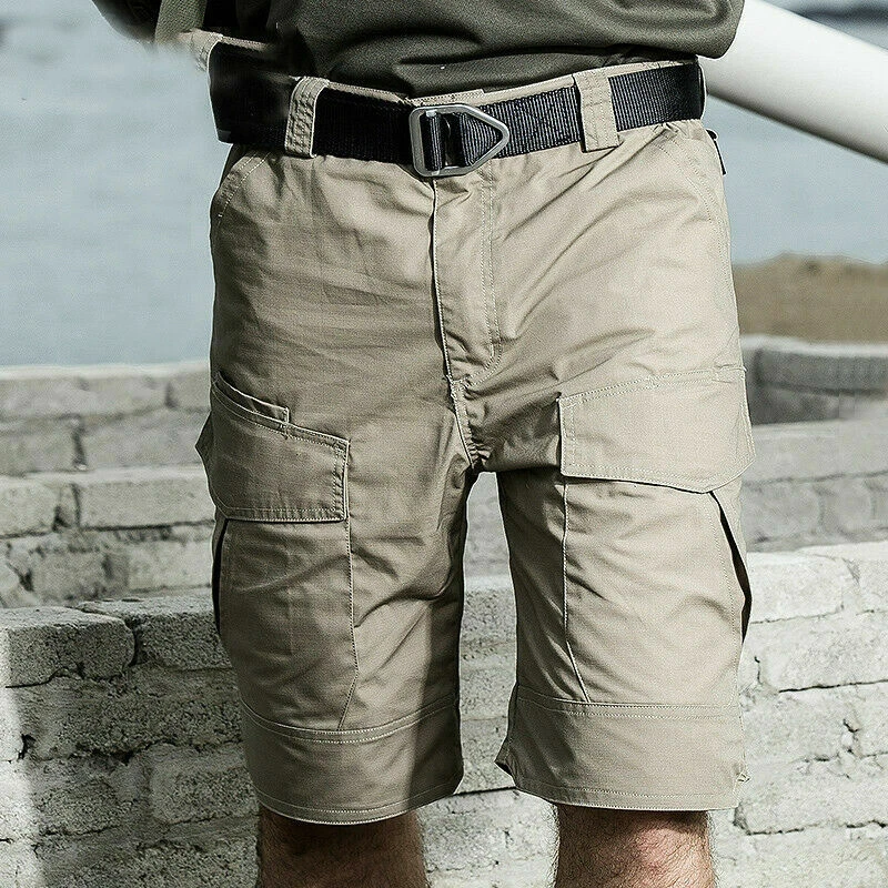 Herren Außen Taktische Shorts Schnelltrocknend Cargo Hose Capri Viele Taschen - Bild 2 von 4