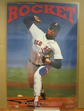 vintage 1991 Rocket Roger Clemens Red Sox baseball poster     4751