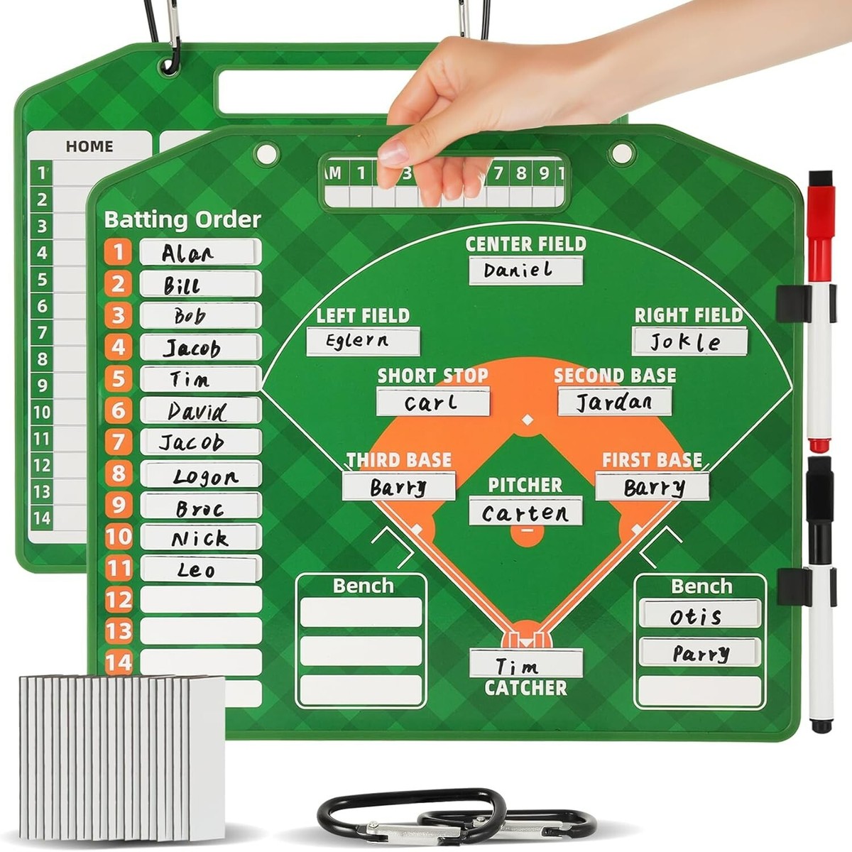 メジャーリーグ マグネットチームスタンディングボード Magnetic Baseball Lineup Board for Dugout Metal Baseball Coaching