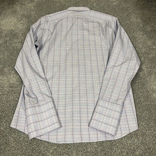 Charles Tyrwhitt Shirt French Cuff 16.5/36 Blue Plaid Check Slim Fit Non Iron - Picture 6 of 7