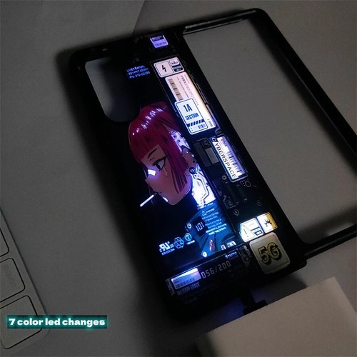 Jolie coque de protection en verre flash LED animée pour Samsung Galaxy Z Fold 7 6 5 - Photo 4 sur 9