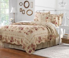 Greenland Home Antique Rose 100 Cotton Heirloom-Quality Quilt Set Full/Queen