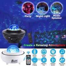 LED Galaxy Starry Sky Projector Bluetooth Night Light Music Speaker with Remote