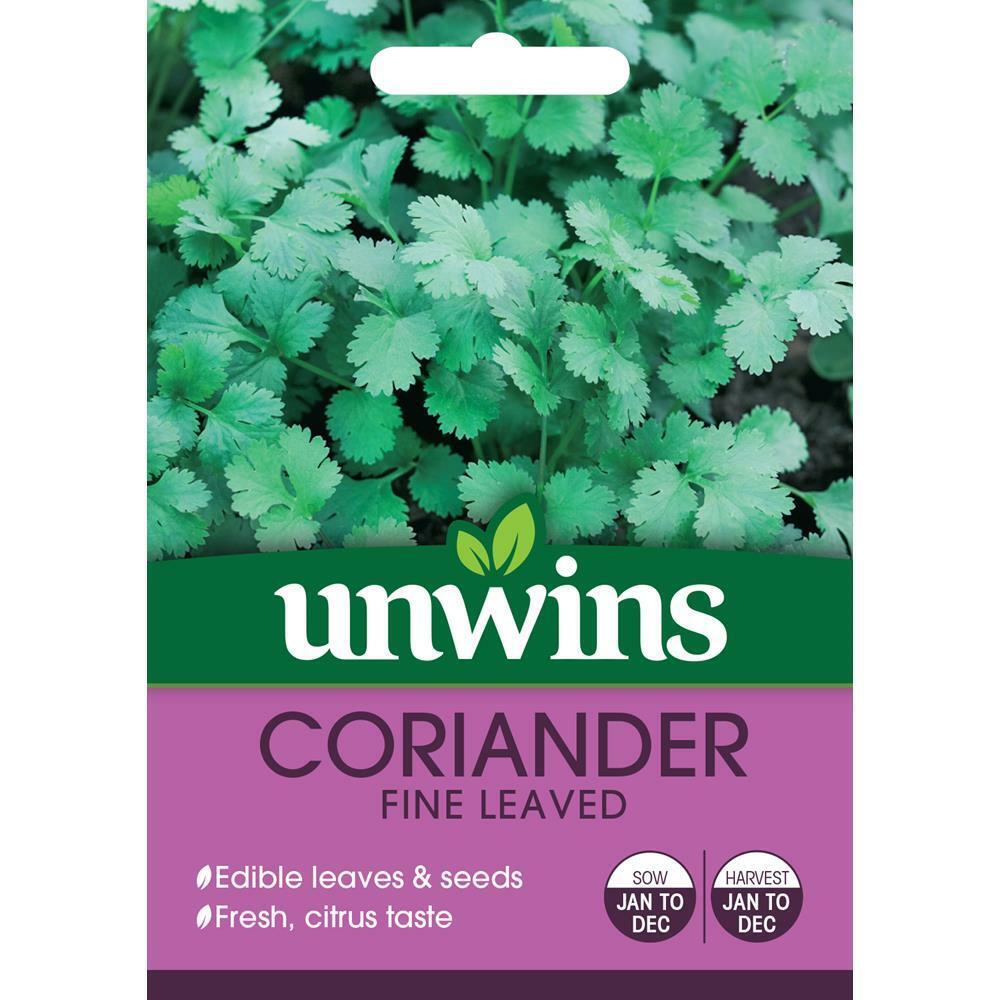 Unwins Grow Your Own At Home Gardener Herb Seeds - Coriander Fine Leaved