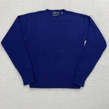 Polo Ralph Lauren 100% Cotton Crew-neck Sweater Boy's Size M Blue VTG NWT
