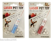 2 Pet Laser Red Light Beam Pointer Chaser Toy Dog Cat Chasing On Key Chain Dogs