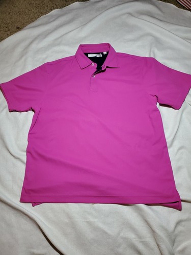 Carnoustie Performance Men’s Short Sleeve Golf Polo Shirt Pink Solid LARGE - Picture 2 of 8