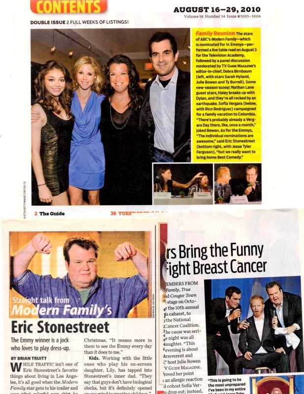 Modern Family tv show: 80 clippings pages lot Sofia Vergara, Julie Bowen, etc