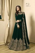 Bollywood Pakistani Black Heavy Bridal Ethnic Indian Designer Party Long Gown US