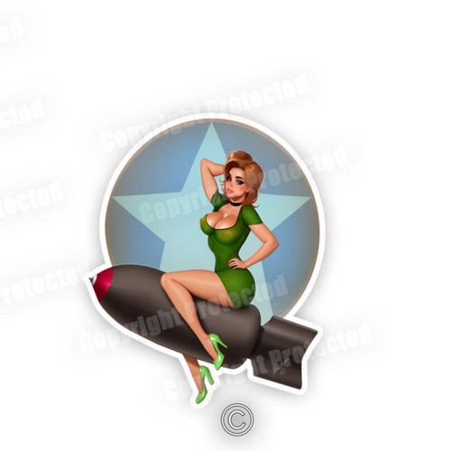 Blondie Pin Up Girl Nose Art Wall Decals Sexy Vintage Bombs Mural C36004 Medium - Picture 2 of 6