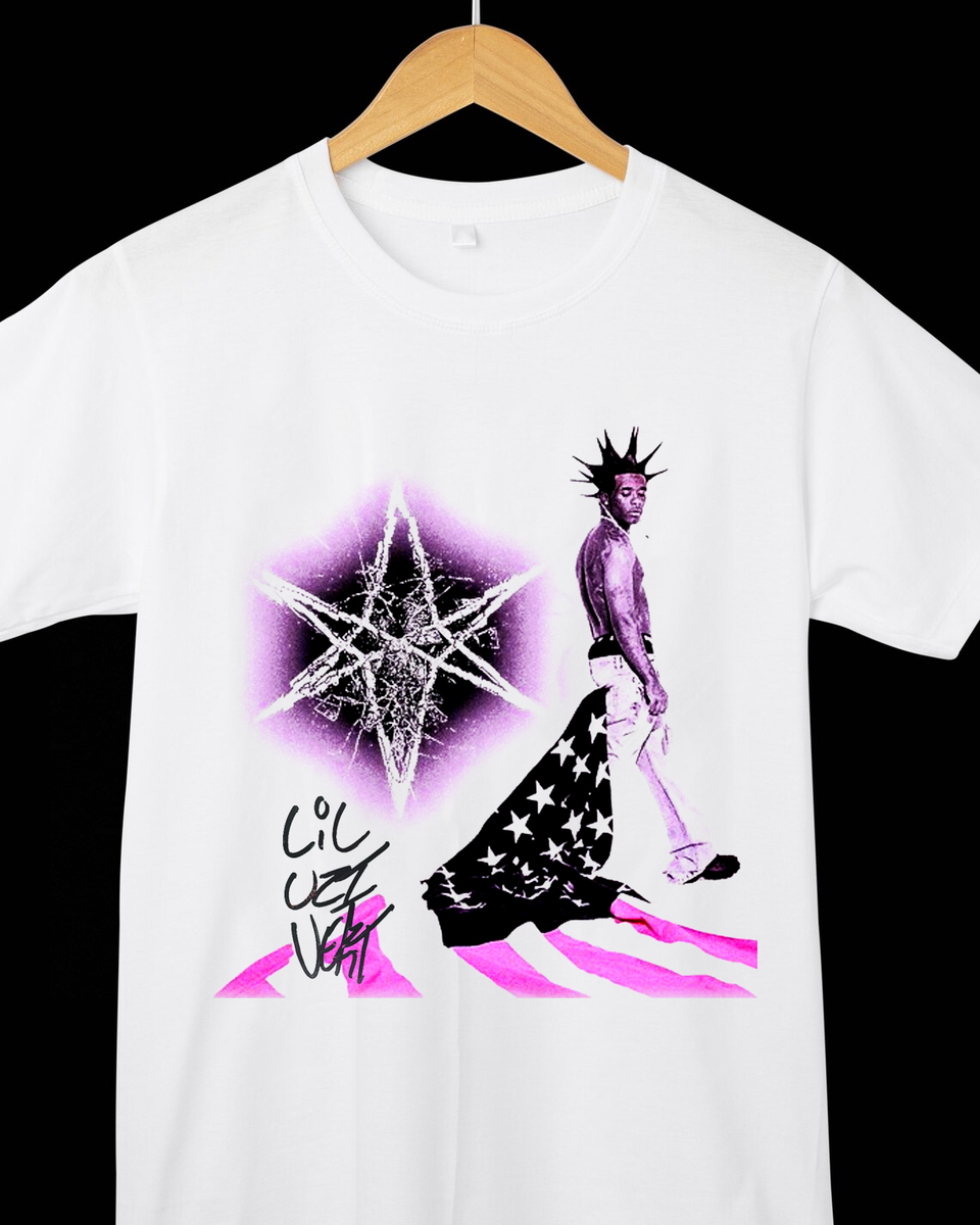 New Popular Lil Uzi Vert Pink Tape Gift For Fan White S-2345XL Men