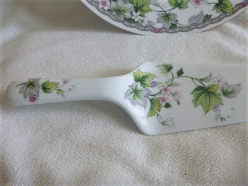 Platter & Cake Server Set Apple Blossoms Andrea By Sadek Vintage Porcelain 1970s - Picture 5 of 7