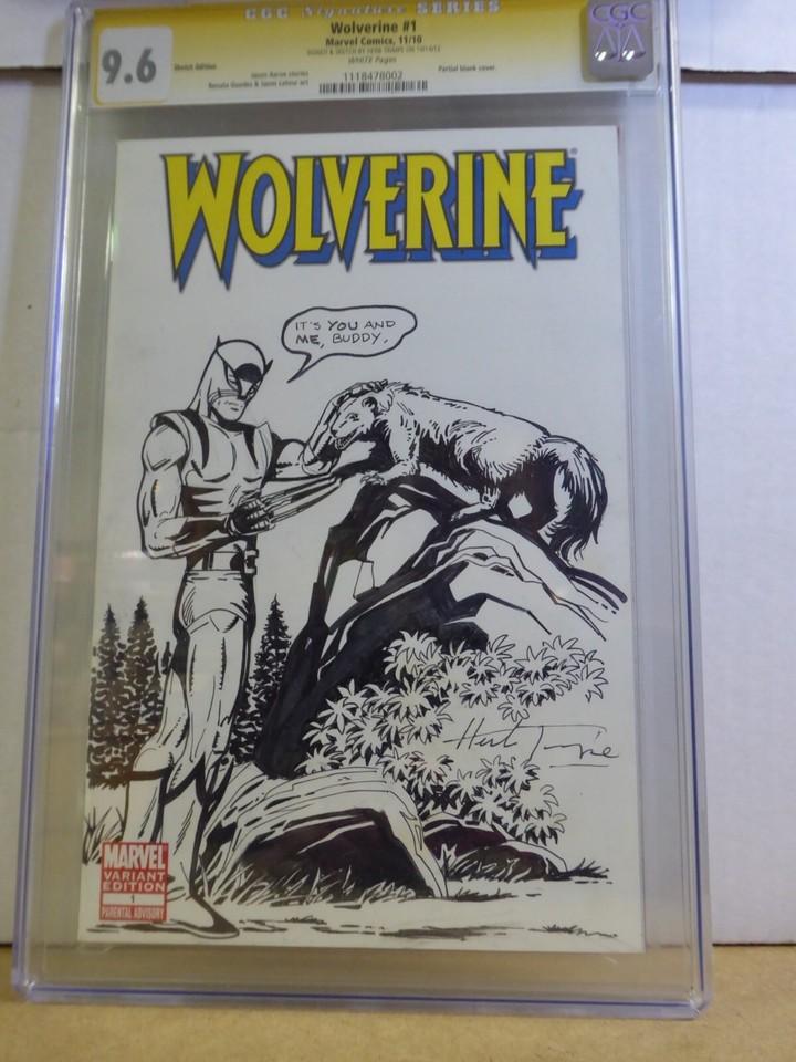 herb trimpe sketch of wolverine and a wolverine cgc marvel comics hulk 181 Comic Art