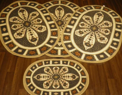 ROMANY GYPSY WAVABLES NUOVO X CROWN DBY X SET COMPLETO DI 4 TAPPETINI/TAPPETO X ANTISCIVOLO BELLO