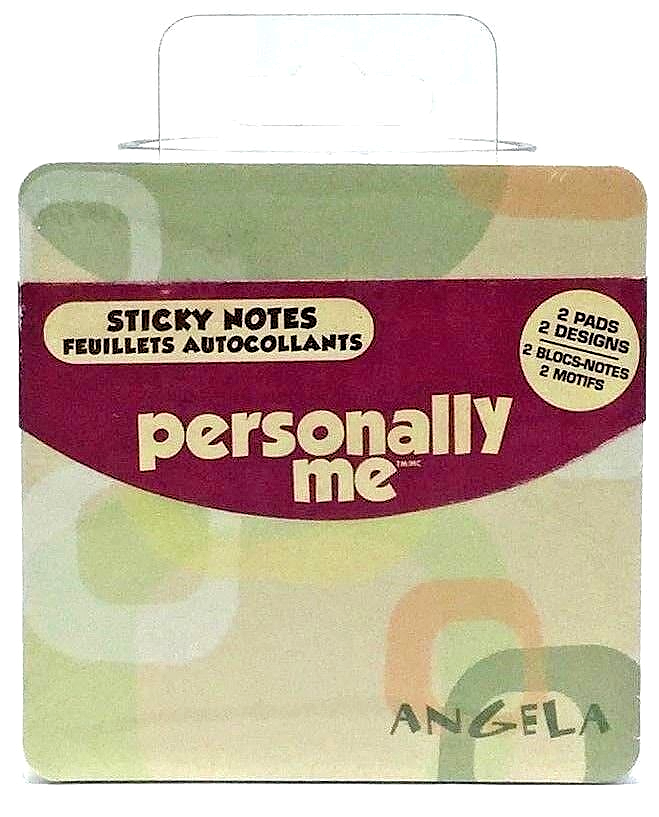400 Sticky Notes 2 Designs 40 Sheets Personalized Pink Green Angela-image