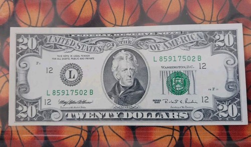 1995 20 Dollar Twenty Dollar Schein Federal Reserve Note Vintage USA