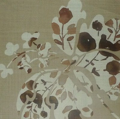 RUBELLI Bettina printed linen floral beige white Venice Italy new remnant