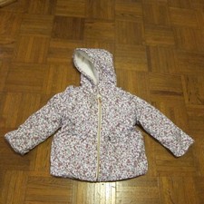 Penelope Mack Size 2T Coat Floral Print Plush Lined Hooded Full Zip NWOT