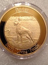 Brass-Gold Boxer Dog Animal Series Challenge Coin/Round 1oz Collectible Charity